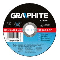 GRAPHITE - Vágókorong fémhez, 41 A60-T-BF, 125 x 1,6mm