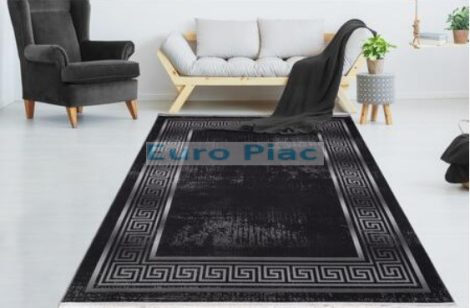 Rövid szálú exkluzív szőnyeg, klasszikus mintával, csúszásgátló szőnyeg, black, 120x170cm
