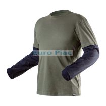 Hosszú ujjú póló, kettősujjú NEO olivazöld XL